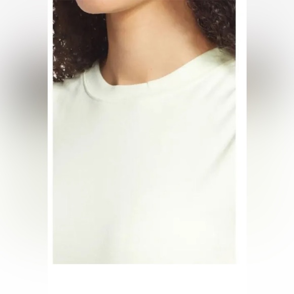 BP. Crop Lettuce Edge Organic Cotton Blend Tank in Green Limecream Size … - Picture 3 of 7